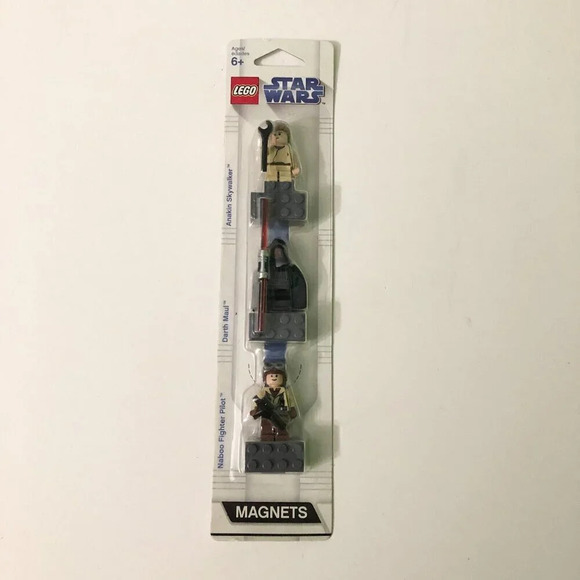 Lego Star Wars Magnets Anakin Skywalker Darth Maul  Naboo Fighter Minifigures - Picture 1 of 16